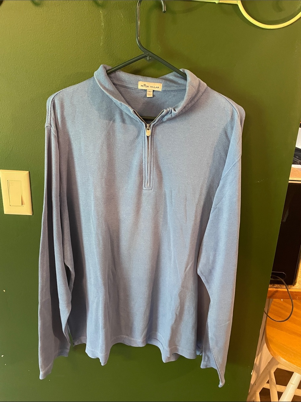 Peter Millar Sky Blue 1/4 Zip Golf Pullover Crown Comfort